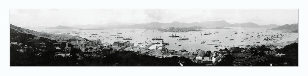 HK pano circa 1904 George Hilton B&W