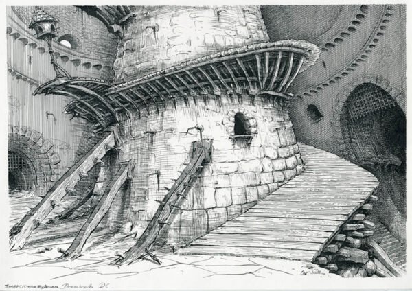 Shrek The Castle Interior 1 Ian Miller Art Ink on paper 16.5 x 11.5 inches (41.5 x 29.5cm)