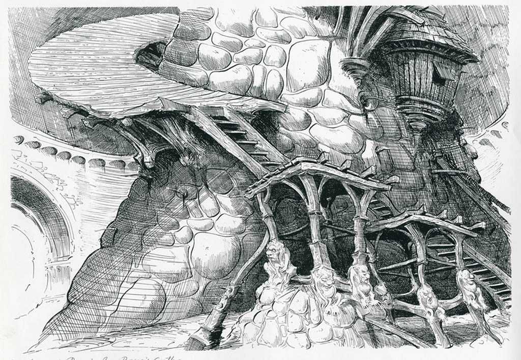 Shrek The Castle Interior 2 Ian Miller Art Ink on paper 16.5 x 11.5 inches (41.5 x 29.5 cm)